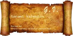 Garami Valentin névjegykártya